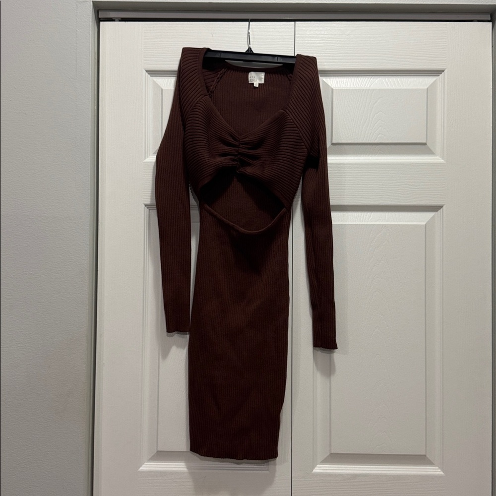 Long Sleeve Brown Sweater Dress (NWOT)